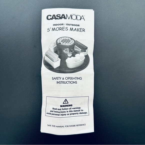 Casa Moda S’mores Maker Indoor/Outdoor with Rotating Serve Tray Partyware UNUSED - Picture 7 of 10